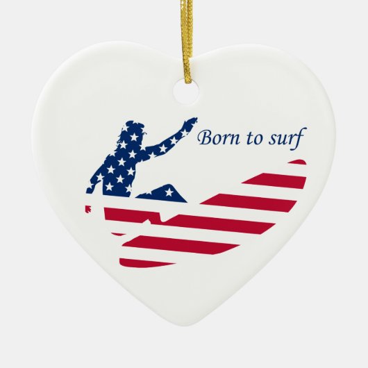 USA surfen amerikanischer Surfer Keramik Ornament (Vorne)