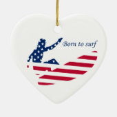 USA surfen amerikanischer Surfer Keramik Ornament (Hinten)