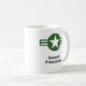 USA Sweet Freedom Green Kaffeetasse (VorderseiteRechts)