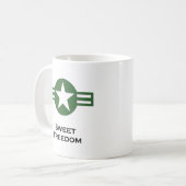 USA Sweet Freedom Green Kaffeetasse (Vorderseite Links)
