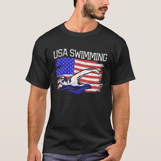 USA Swim US Swim Aquatic Sport Athlete Amerika T-Shirt (Vorderseite)