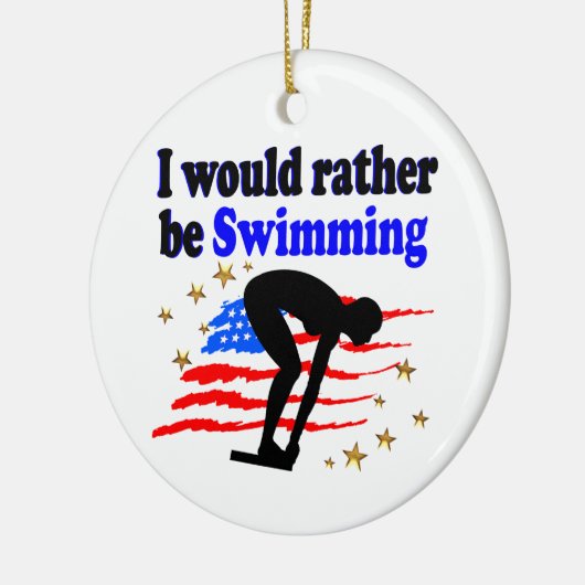 USA SWIMMER DESIGN ICH WÜRDE SEHR SCHWIMMEN KERAMIKORNAMENT (Links)