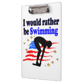 USA SWIMMER DESIGN ICH WÜRDE SEHR SCHWIMMEN KLEMMBRETT (Links)