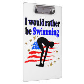 USA SWIMMER DESIGN ICH WÜRDE SEHR SCHWIMMEN KLEMMBRETT (Rechts)