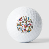 USA Symbole Vintag Nahtloses Muster Golfball (Vorderseite)