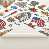 USA Symbole Vintag Nahtloses Muster Sherpadecke (3/4)