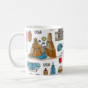 USA-Symbole Vintage-Nahtloses Muster Kaffeetasse