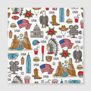 USA-Symbole Vintage-Nahtloses Muster Magnetkarte