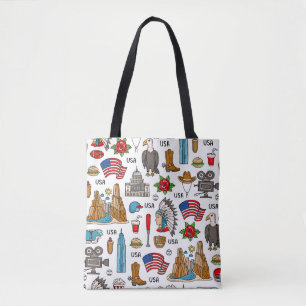 USA-Symbole Vintage-Nahtloses Muster Tasche