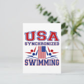 USA Synchronschwimmen Postkarte (Stehend Vorderseite)