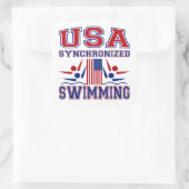 USA Synchronschwimmen Quadratischer Aufkleber (Tasche)