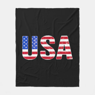 USA T-Shirt Patriotische Amerikanische Flagge Männ Fleecedecke