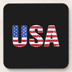 USA T-Shirt Patriotische Amerikanische Flagge Männ Getränkeuntersetzer
