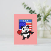 USA Table Tennis Panda Postkarte (Stehend Vorderseite)