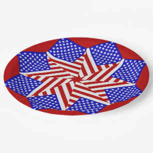 USA Teabag Faltung Runde 1,Red PAPER PARTY TELLER
