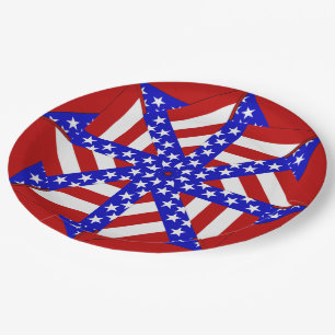 USA Teabag Faltung Runde 6,Red PAPER PARTY TELLER