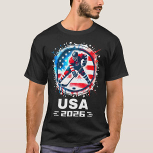 USA-Team 2026 Hockey Amerikanische Flagge Frauen M T-Shirt