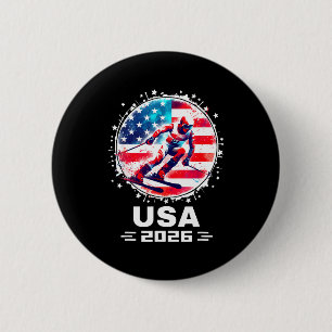 USA-Team 2026 Skishirt für Männer Frauen Kinder Button