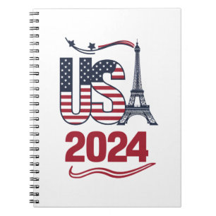 USA Team American Flag Sport USA 2024 Notizblock