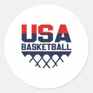 Usa Team Sports Basketball Runder Aufkleber