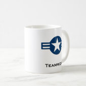 USA Teamwork blau Kaffeetasse (VorderseiteRechts)
