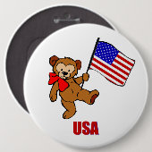 USA-Teddybär-Knopf Button (Vorne & Hinten)