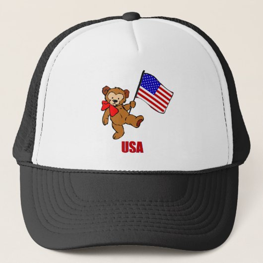 USA-Teddybär Truckerkappe (Vorderseite)