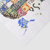 USA-Teller für Lizenzen - alle Staaten Vintag Seidenpapier (Ausschnitt)