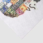 USA-Teller Vintag Seidenpapier (Ausschnitt)