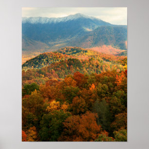USA, Tennessee. Ansicht des schneebedeckten Mount  Poster