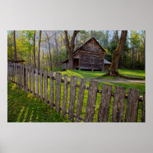 USA, Tennessee, Hütte in Cades Cove Poster