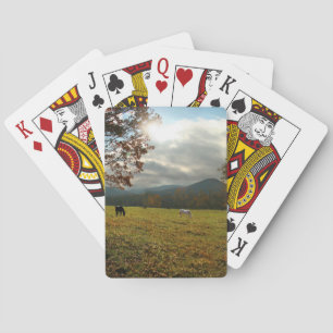 USA, Tennessee. Pferde im Cades Cove Tal Spielkarten