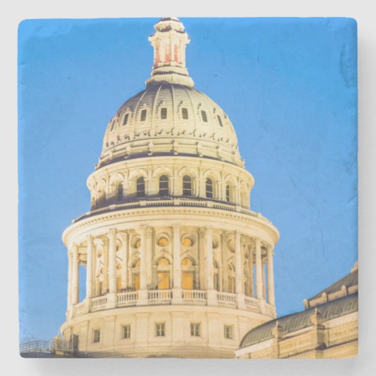 USA, Texas, Austin. Hauptstadts-Gebäude (1888) 2 Steinuntersetzer (Vorderseite)