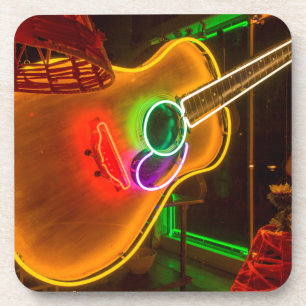 USA, Texas, Austin. Neon-Gitarre bei Erpressung Untersetzer