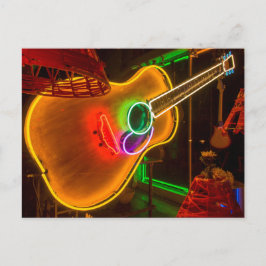 USA, Texas, Austin. Neon Guitar bei Blackmail Postkarte