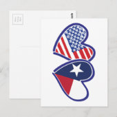 USA-Texas-Flag-Herz Postkarte (Vorne/Hinten)