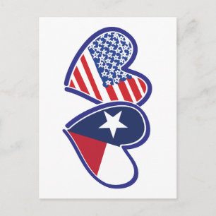 USA-Texas-Flag-Herz Postkarte