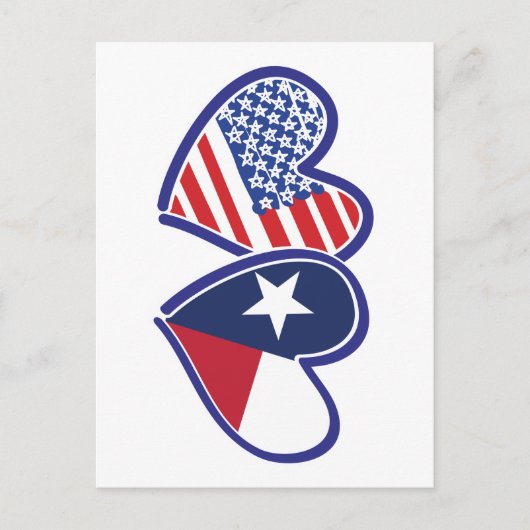 USA-Texas-Flag-Herz Postkarte (Vorderseite)