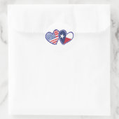 USA-Texas-Flag-Herz Runder Aufkleber (Tasche)