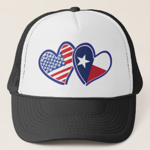 USA-Texas-Flag-Herz Truckerkappe