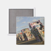 USA, TEXAS, Panhandle Area, Amarillo: Cadillac Magnet (Vorderseite/Rückseite)