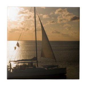 USA, Texas, South Padre Island. Segelboot Fliese