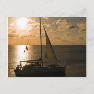 USA, Texas, South Padre Island. Segelboot Postkarte