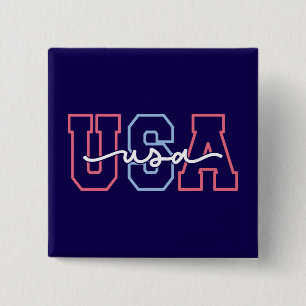USA Text 4. Juli Design-62118 Button