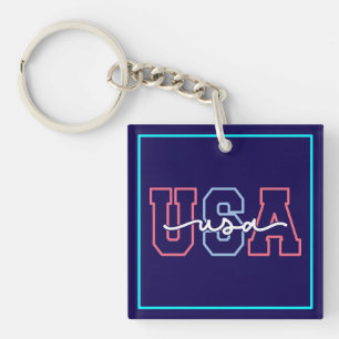 USA Text 4. Juli Design-62118 Schlüsselanhänger
