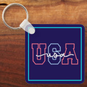 USA Text 4. Juli Design-62118 Schlüsselanhänger (Vorderseite)