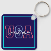 USA Text 4. Juli Design-62118 Schlüsselanhänger (Rückseite)