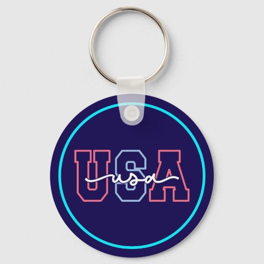 USA Text 4. Juli Design-62118 Schlüsselanhänger (Vorderseite)