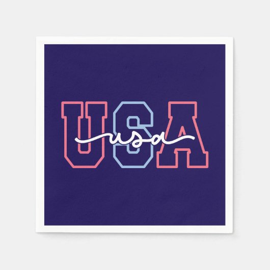 USA Text 4. Juli Design-62118 Serviette (Vorderseite)