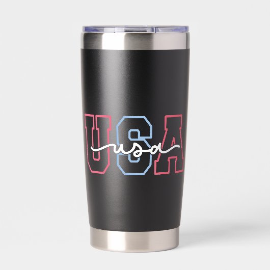 USA Text 4. Juli Design-62118 Thermobecher (Vorderseite)